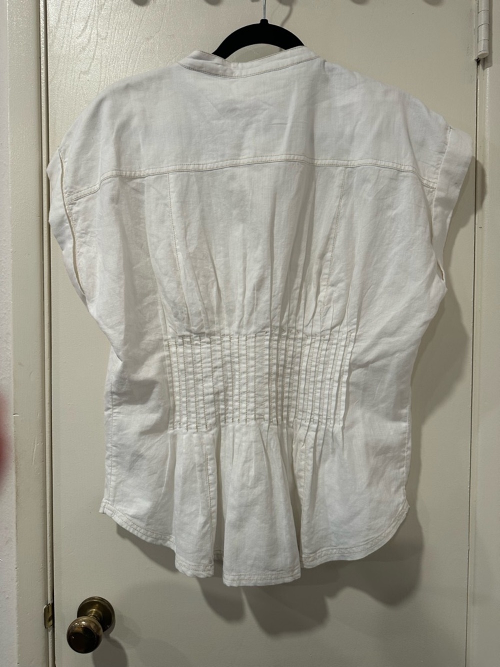 Anthropologie Pilcro White Button-up Front Peplum Blouse/Top - Picture 6 of 6